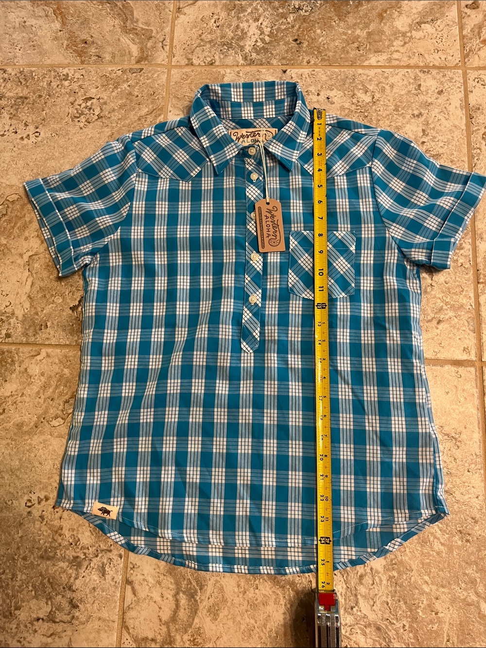 Western Aloha Womens Very Small Fit (S) Palaka Popover Shirt NWT - Picture 10 of 11